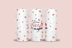 Dear Santa skinny tumbler sublimation wrap with high resolution and transparant background are for 20oz and 30oz skinny tumbler