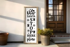 Dear Santa Stop Here SVG , Christmas Porch Sign SVG Design Product Image 2