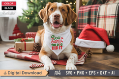 Dear Santa the Dog Did It SVG | Christmas Dog Bandana SVG Product Image 3