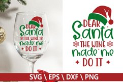 Ear santa the wine made - Christmas Wine SVG Product Image 1
