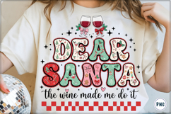 Dear Santa Wine Png,Funny Christmas Sublimation Product Image 1