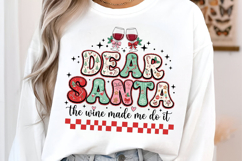Dear Santa Wine Png,Funny Christmas Sublimation Product Image 2