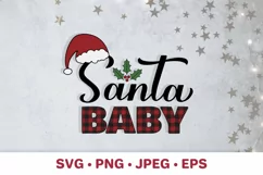 Baby Santa SVG. Christmas shirt design for kids Product Image 1