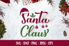 Santa Claus hand lettered SVG. Christmas shirt design Product Image 1