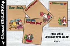Dear Santa Printable Kraft Christmas Note Paper Product Image 1
