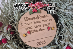 Dear Santa Ornament Laser SVG Product Image 1