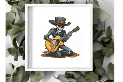 Cute Halloween Skeleton Clipart Guitar Death Metal 10 PNGs Product Image 4