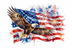 patriotic eagle sublimation watercolor png Product Image 1