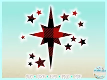 Stars Buffalo Plaid Christmas Svg Dxf Eps Png PDF Product Image 2