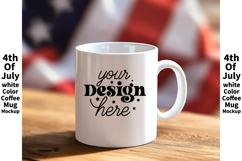 4th of July white 11oz blank coffee mug mockup Product Image 1