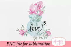 Watercolor Floral vase sublimation design for T-shirts Product Image 3