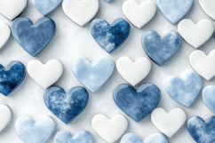 Blue and White Hearts Background Wallpaper Product Image 1