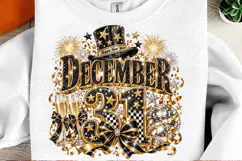 December 2027 PNG, Black & Gold Champagne Disco Ball New Yea Product Image 2
