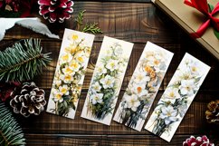 Floral Bookmark, Decenber Bookmark, Narcissus Bookmarks s1 Product Image 2