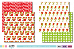 Holiday digital paper designed for Christmas scrapbook layouts.