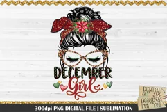 December Girl PNG Design. 300dpi PNG Digital File for sublimation, iron-on transfer, DTG printing or other print projects.