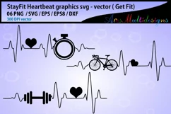 Fitness heartbeat graphics and illustration / heartbeat svg Product Image 2