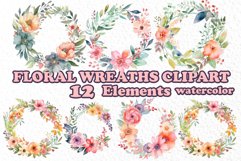Watercolor floral wreaths clipart,Cute Wreaths Clipart Product Image 1
