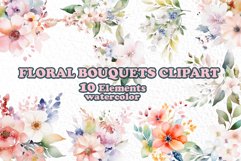 Watercolor floral bouquets clipart Product Image 1
