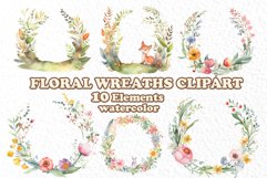 Watercolor floral wreaths clipart,Cute Laurel Clipart Product Image 1
