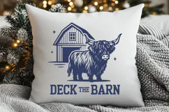 Deck the Barn SVG PNG, Funny Christmas Farm Cow Design Product Image 2