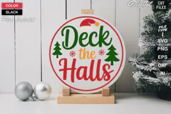 Deck The Halls SVG | Christmas Round Sign SVG | Xmas SVG Product Image 1