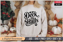 Deck The Halls SVG | Christmas SVG | Holiday SVG | Xmas SVG Product Image 2