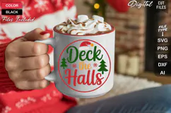 Deck The Halls SVG | Christmas Round Sign SVG | Xmas SVG Product Image 5
