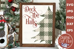 Deck The Halls Buffalo Plaid Tree Christmas Farmhouse Svg Product Image 1