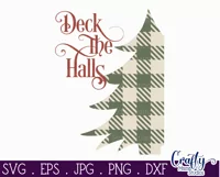 Deck The Halls Buffalo Plaid Tree Christmas Farmhouse Svg Product Image 2