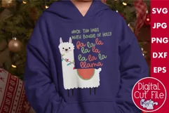 Deck The Halls Llama Animal Christmas Puns Svg Design Product Image 1