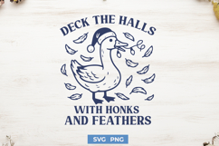 Deck the Halls with Honks and Feathers SVG | Funny Goose PNG Product Image 1