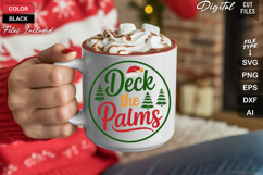 Deck The Palms SVG | Christmas Round Sign SVG | Xmas SVG Product Image 5