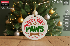 Deck The Paws SVG | Christmas Round Sign SVG | Xmas SVG Product Image 2