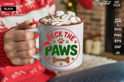 Deck The Paws SVG | Christmas Round Sign SVG | Xmas SVG Product Image 5