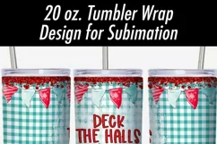 Christmas Tumbler Sublimation PNG | Deck The Halls Snowman Product Image 2