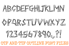 Deco Sunburst Alphabet Lettering Font Origami ABC OTF Product Image 2