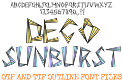 Deco Sunburst Alphabet Lettering Font Origami ABC OTF  by Squeeb Creative