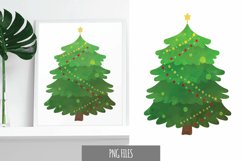 Decorated Christmas Tree Watercolor Product Image 1