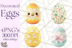 Easter Egg Clipart PNG, Decorated Easter Eggs Clip Art Product Image 1