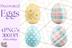 Easter Egg Clipart PNG, Decorated Easter Eggs Clip Art Product Image 1