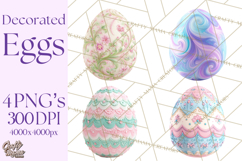 Easter Egg Clipart PNG, Decorated Easter Eggs Clip Art Product Image 1