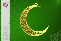Ramadan Crescent Moon SVG Islamic Laser Cut Hanging Product Image 1