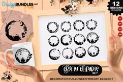 Decoration Halloween Wreath Element Clipart Set Product Image 1