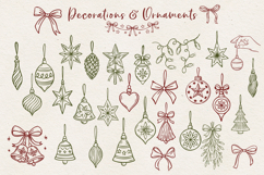 Vintage Hand-Drawn Christmas Illustrations| Line Art Clipart Product Image 3