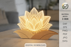 3D Decorative Acrylic Led Lamp Laser Cut. Night Lamp SVG Product Image 1