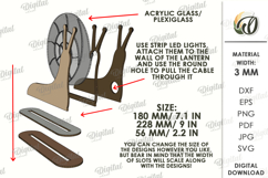 Decorative Acrylic And Wood Lamp Laser Cut. Night Lamp SVG Product Image 2