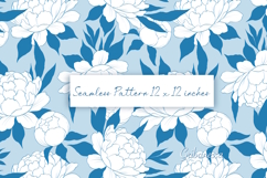 Blue Peony Seamless Pattern Product Image 2