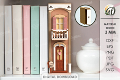 Decorative Book Nook Laser Cut. Bookshelf Decor SVG Product Image 1