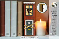 Decorative Book Nook Laser Cut. Bookshelf Decor SVG Product Image 1